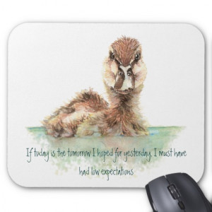 Funny Quote about Life Sucks Cute Angry Duck, Bird Mouse Pads