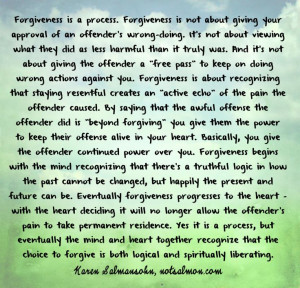 to forgive the unforgiveable.... Karen Salmansohn Square Salmansohn ...