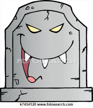 Stock Illustration Laughing Evil Headstone . Fotosearch Search ...