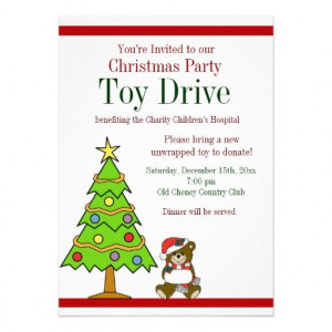 Christmas Party Holiday Toy Drive Invitations