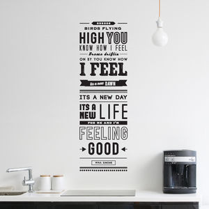 Feeling Good' Quote Wall Sticker