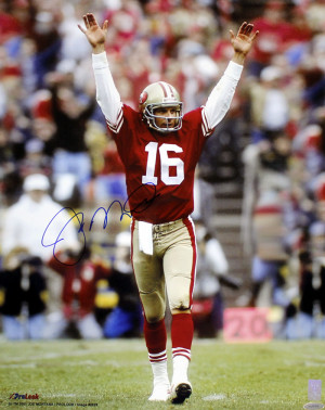 Joe Montana Autographed San Francisco 49ers Celebration 16x20 Photo