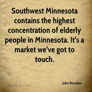 Southwest Minnesota contains the highest concentration of elderly ...