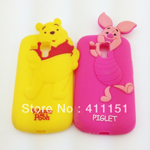 Free Shipping 3D Cute Winnie Pooh Bear Pink Pig Swine Soft Silicone ...