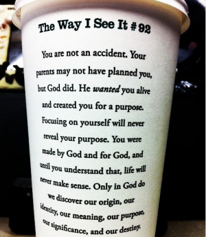 ... my parents wanted me, this is great when we are down on ourselves