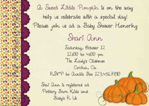Pumpkin Baby Shower Invite,Thanksgiving Dinner Invitation, Potluck ...