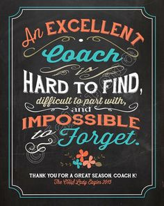 impossible to forget - Quote Saying PERSONALIZED Printable Coach Gift ...