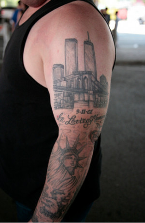 Jim Kiernan snapped this image of a 9 11 tattoo The eagle the Statue ...