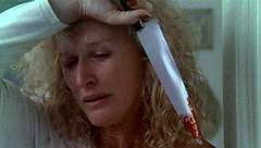 Glenn Close in Fatal Attraction with knife