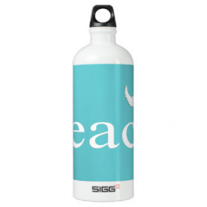 Teal Inspirational Peace Quote SIGG Traveler 1.0L Water Bottle