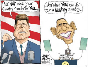 Political Cartoons: JFK vs. Obama