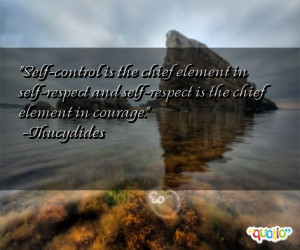 self control is the chief element in self respect and self respect is ...