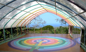 colorful labyrinth at our b&b hawaii