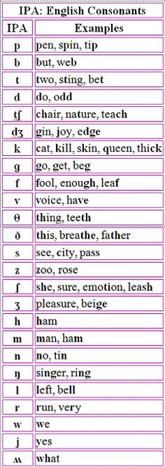 internation phonetic alphabet consonants | International Phonetics ...