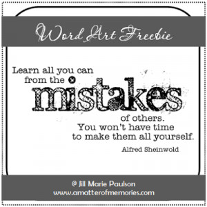 WORD ART: Mistakes Quote Word Art Freebie