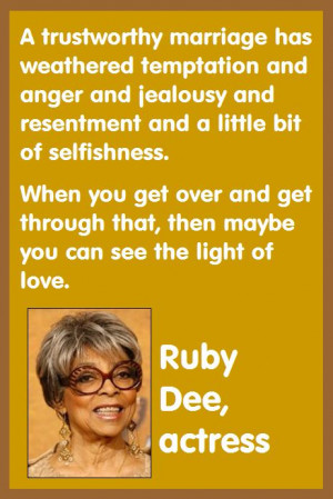 Ruby Dee: On Marriage