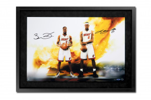 LeBron James and Dwyane Autographed Framed Picture 