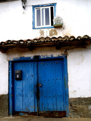 beautoful, bird, blue, cool, cozy, door, house, spain, tropical, white