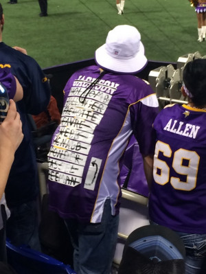 The office Jersey of the Minnesota Vikings