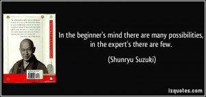 In the beginner's mind there are many possibilities, in the expert's ...