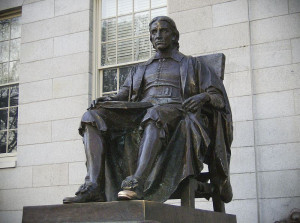 Harvard named Harvard University John Harvard minister Puritan Statue ...