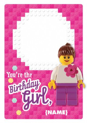 photo upload lego birthday girl card 2010 lego birthday card