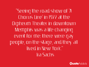 Seeing the road show of 'A Chorus Line' in 1977 at the Orpheum Theater ...