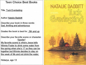 Tuck Everlasting Book Tuck everlasting by natalie