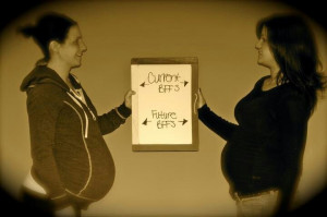 Best friends pregnant together... lets see a wedding in October of ...