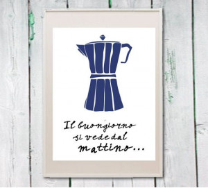 Coffee print kitchen art Italian quote Instant download digital file ...