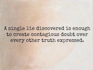... is enough to create contagious doubt over every other truth expressed