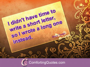 Quote on Writing a Short Letter by Mark Twain