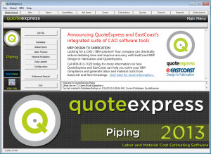 quotesoft piping screen shots click to enlarge