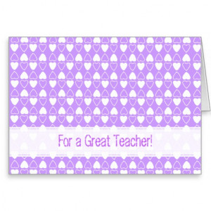 Heartfelt Teacher Thank You, Lavender Card