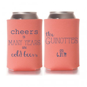 ... Wedding Koozies - Cheers to Many Years and Cold Beers, Bridal Event