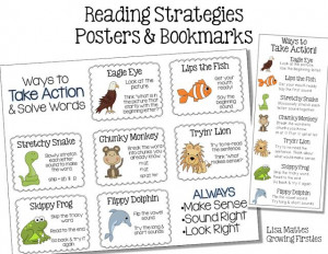 Reading Strategy Freebie Posters & Bookmarks Chunky Monkey Lips the ...