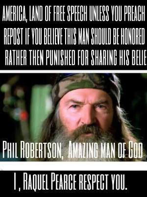 Phil Robertson, patriarch of Duck Dynasty recently been suspended from ...