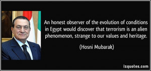 An honest observer of the evolution of conditions in Egypt would ...
