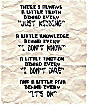 Quote on the truth behind the words