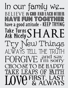 Catalog > In Our Family, House Rules, Home Wall Art Decal