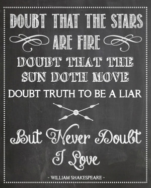 ... move, doubt truth to be a liar, but never doubt I love.