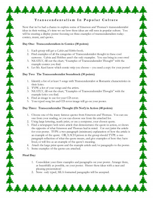 Transcendentalism In Popular Culture by tur17243