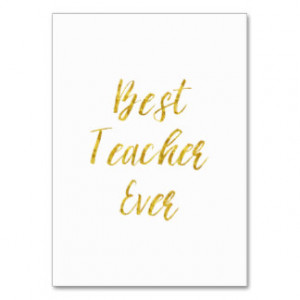 Best Teacher Ever Gold Glitter Faux Foil Metallic Large Business Cards ...