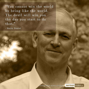 ... The devil will win you the day you start to do that.