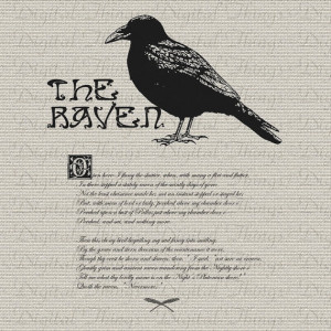Halloween Edgar Allan Poe The Raven Bird Poem Wall Decor Art Printable ...