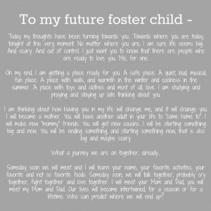 An open letter to my future foster children. #fostercare