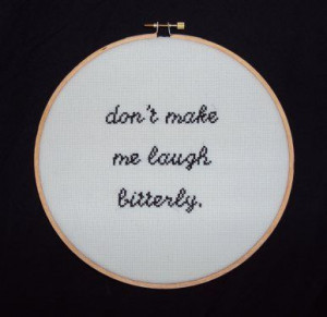 Black Books Quote. The simple black cross-stitch fits the text really ...
