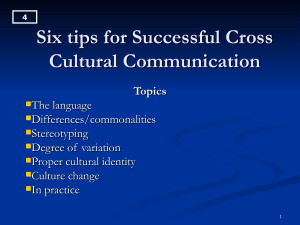 Cross Cultural Communication