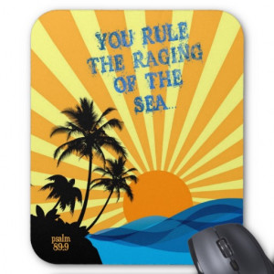 Psalm 89:9 Palm Trees Christian Bible Verse Quote Mousepads