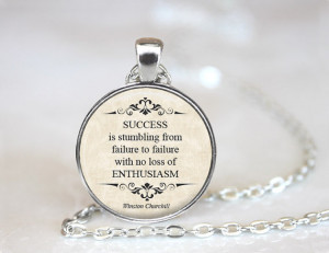 Success Quote, Winston Churchill, Quote Pendant, Inspirational Quote ...